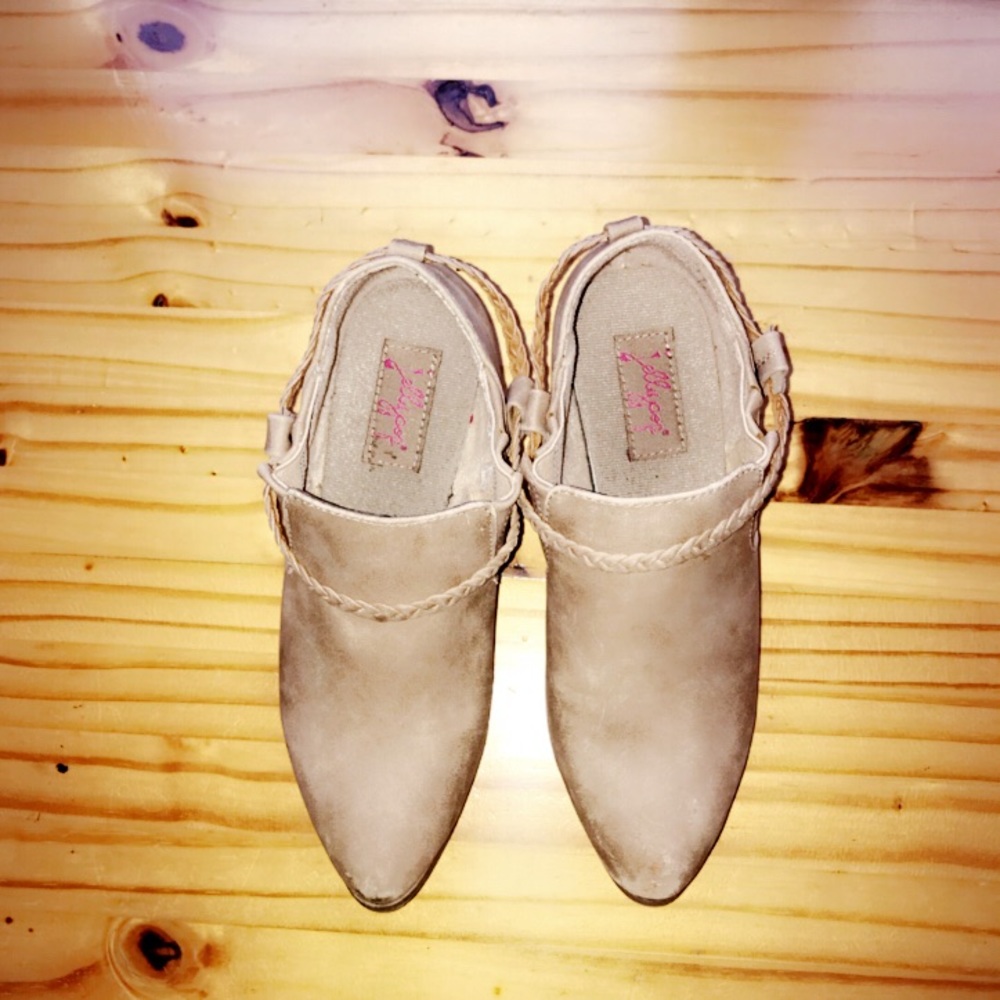 JELLY POP LEATHER& SUEDE HEEL SHOES